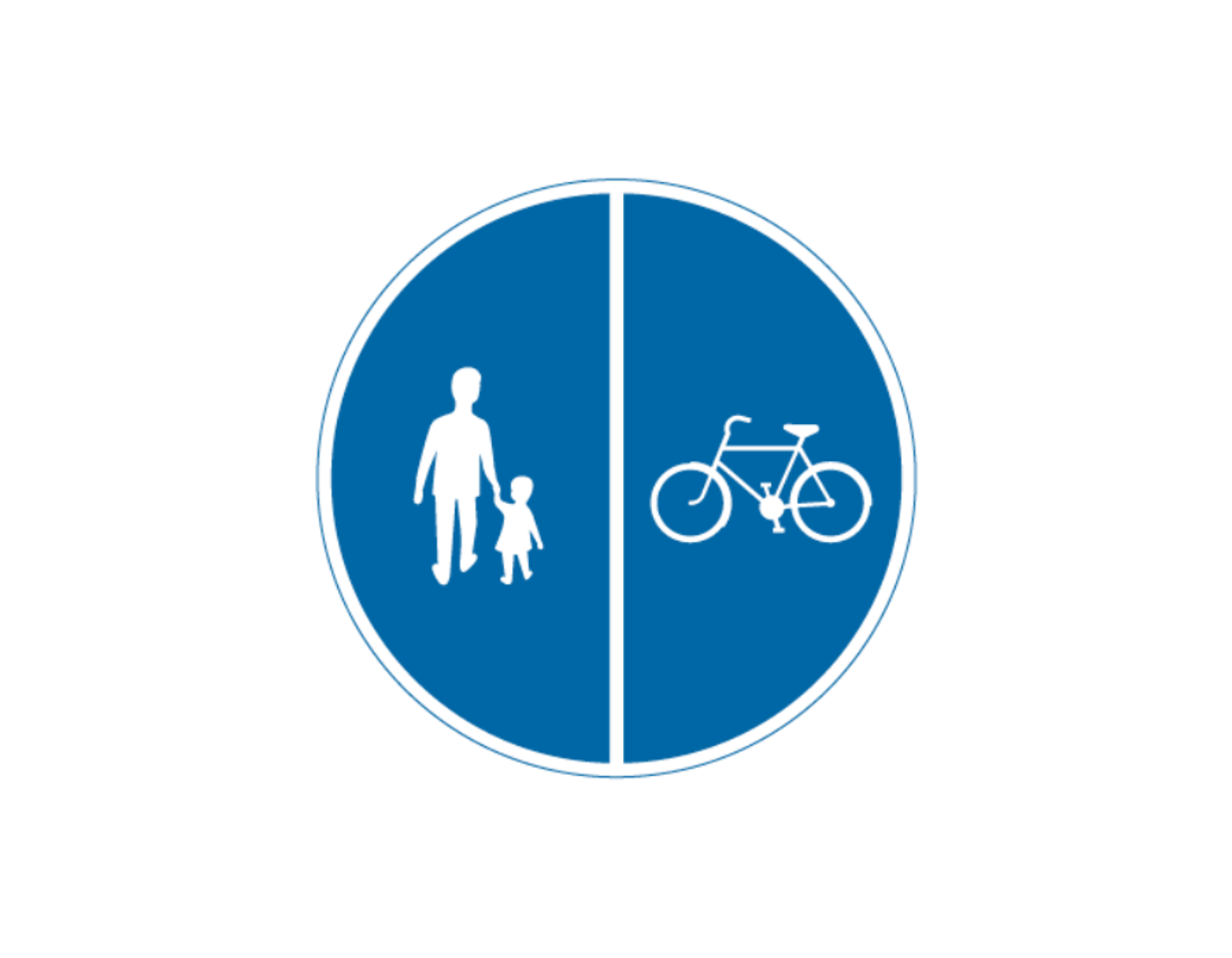 Påbjuden gång-och cykelbana.