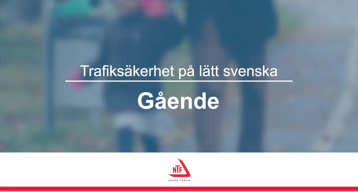 Trafiksäkerhet på lätt svenska - gående.