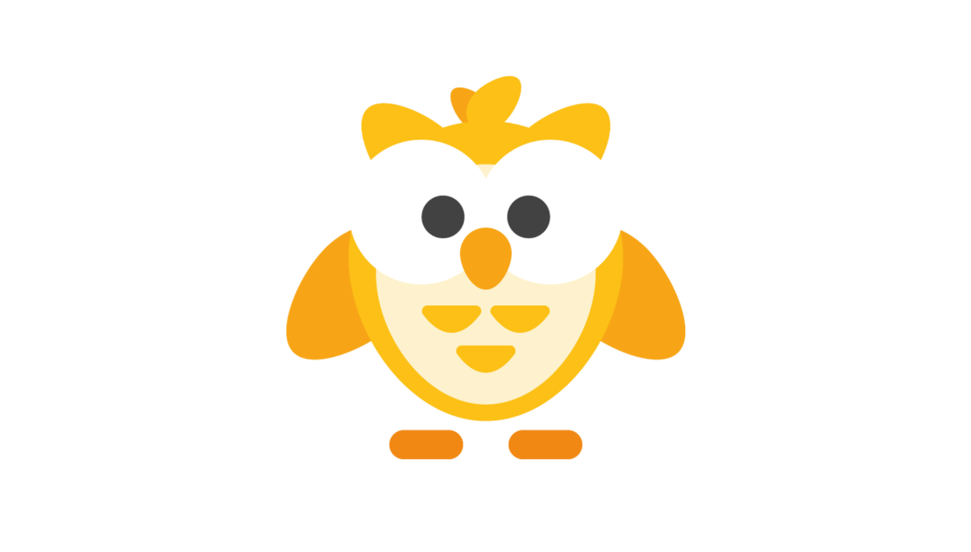 Illustrerad gul uggla.