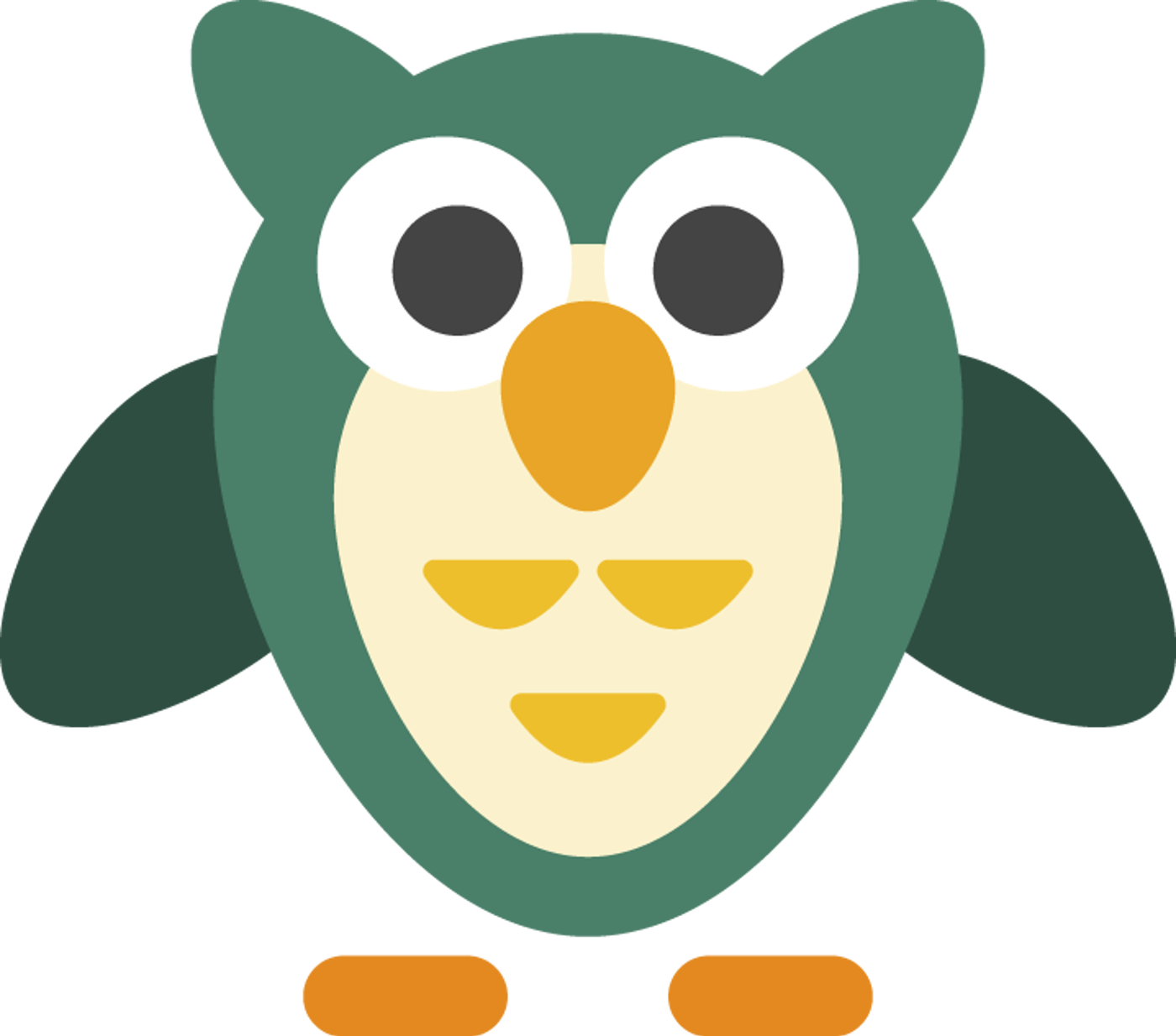 Illustrerad grön uggla.